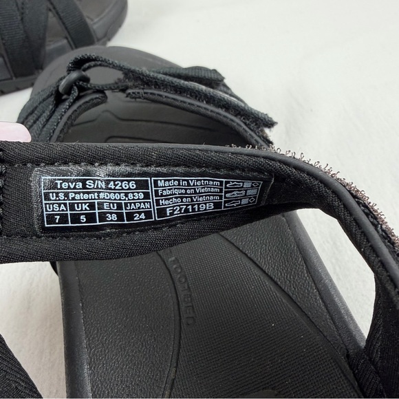 Teva Tirra Strappy Black Athletic Comfort Trail Water Sandals Size 7   4266‎ - Picture 12 of 15